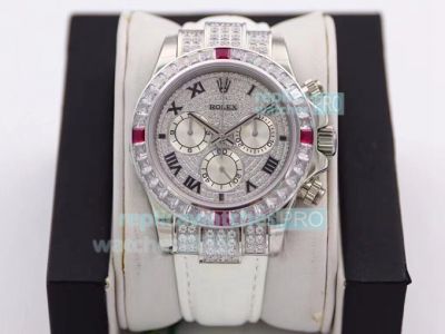 R7 Factory Rolex Cosmograph Daytona Paved Diamond Dial with Roman Numerals Replica Watch